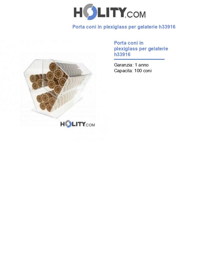 Porta coni in plexiglass per gelaterie h33916