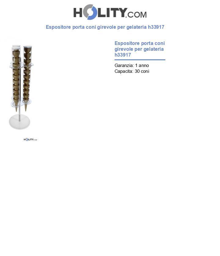 Espositore porta coni girevole per gelateria h33917