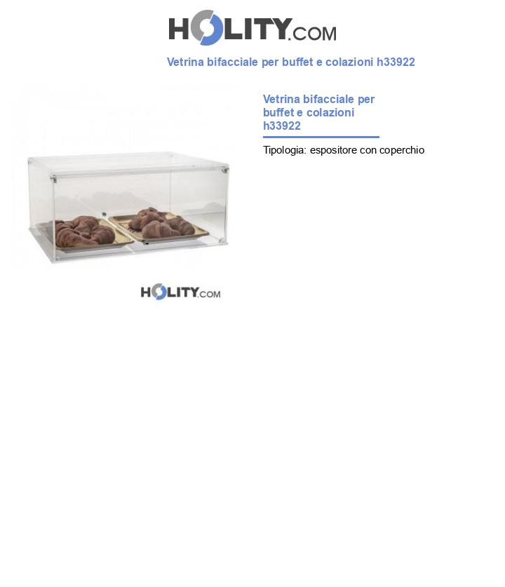 Vetrina bifacciale per buffet e colazioni h33922