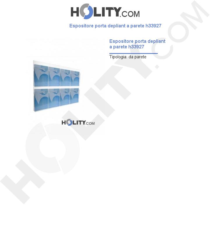 Espositore porta depliant a parete h33927