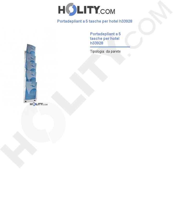 Portadepliant a 5 tasche per hotel h33928