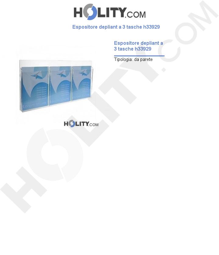 Espositore depliant a 3 tasche h33929