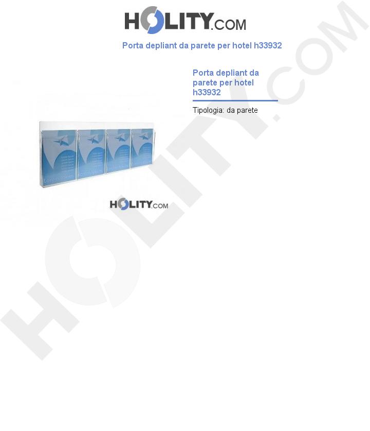 Porta depliant da parete per hotel h33932