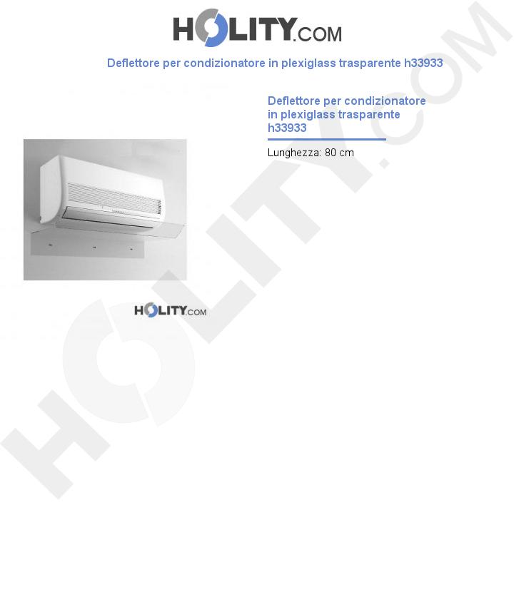 Deflettore per condizionatore in plexiglass trasparente L.80 cm h33933
