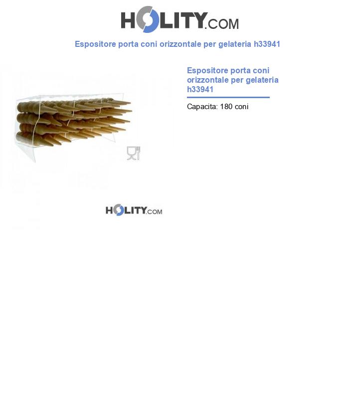 Espositore porta coni orizzontale per gelateria h33941