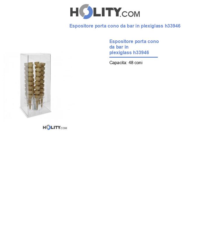 Espositore porta cono da bar in plexiglass h33946