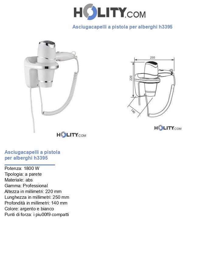 Asciugacapelli a pistola per alberghi h3395