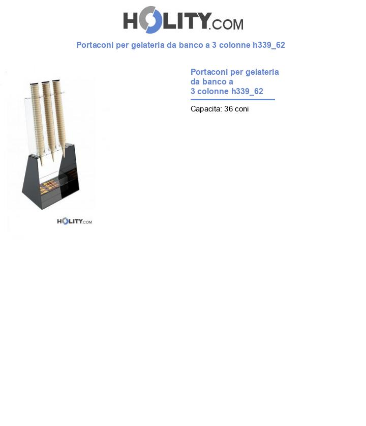 Portaconi per gelateria da banco a 3 colonne h339_62
