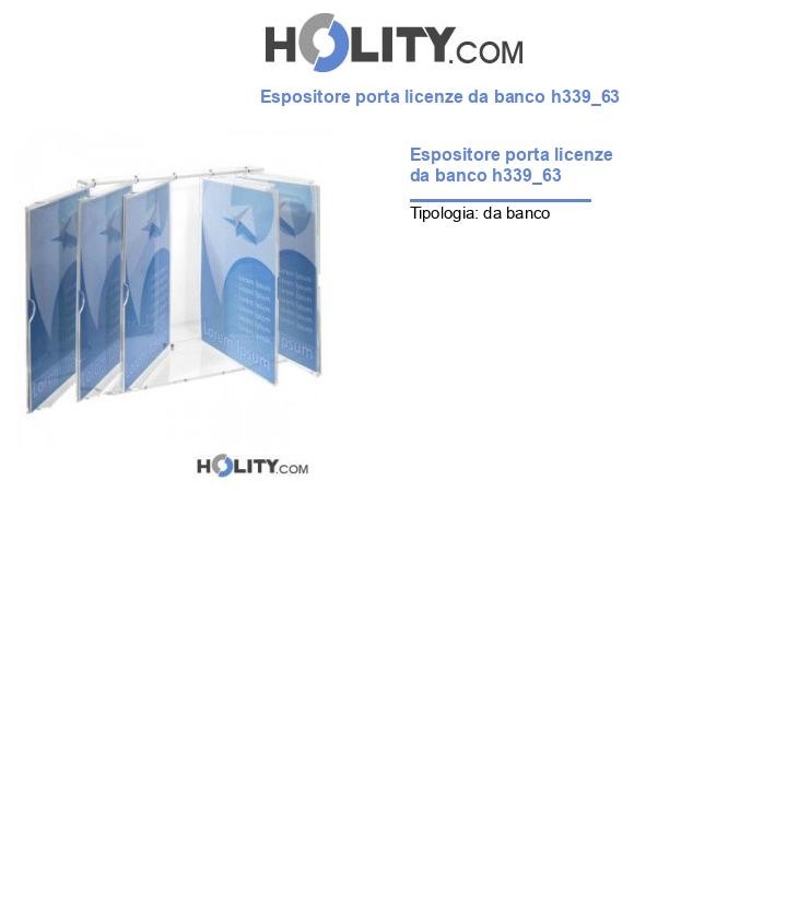 Espositore porta licenze da banco h339_63