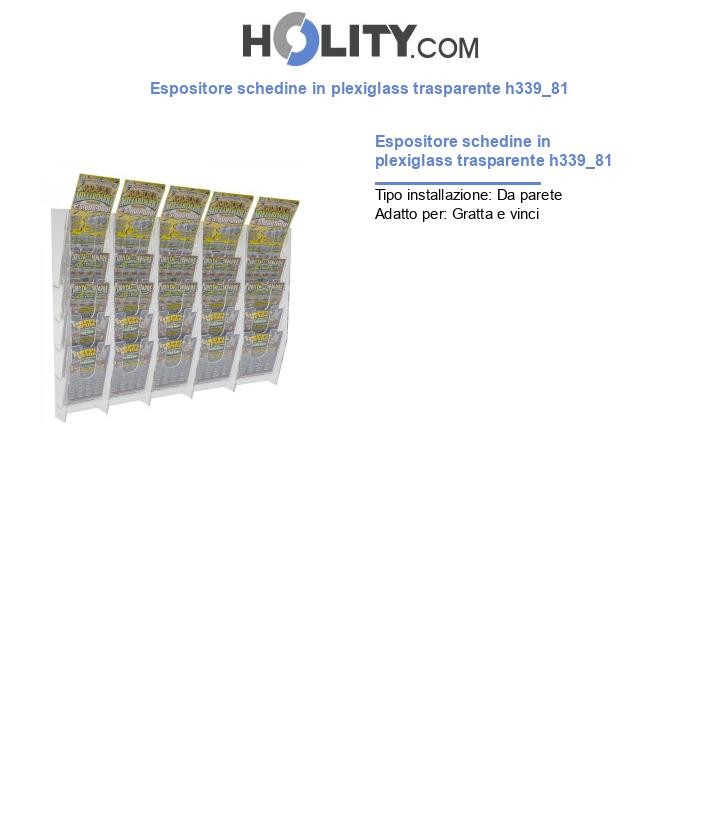 Espositore schedine in plexiglass trasparente h339_81
