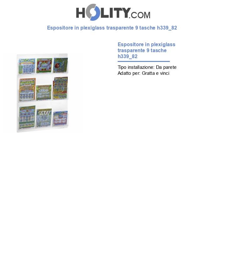 Espositore in plexiglass trasparente 9 tasche h339_82