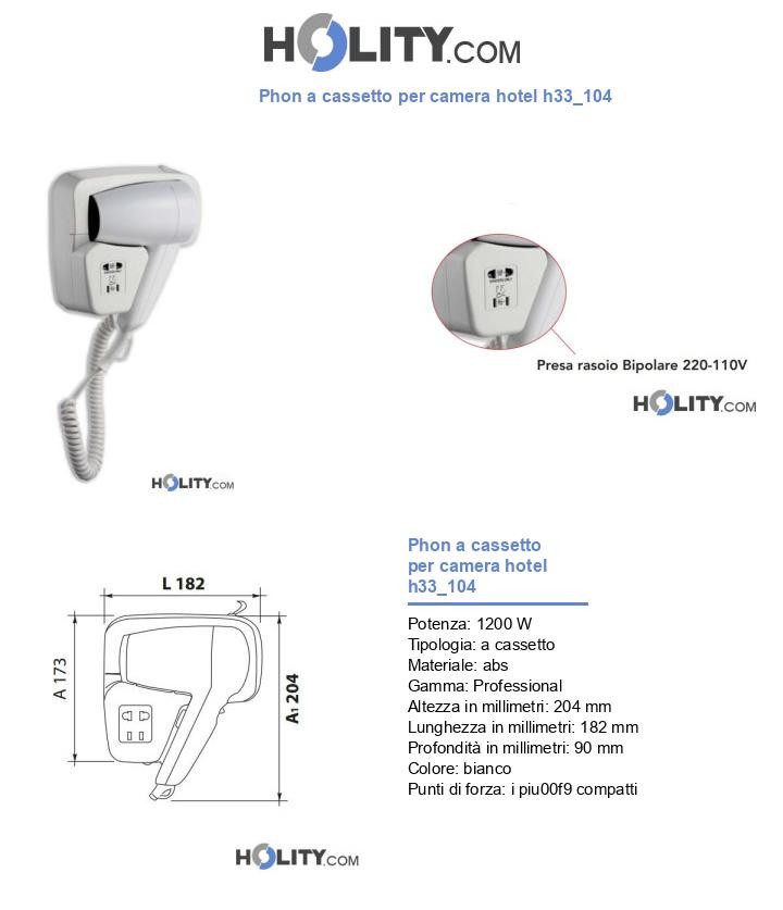 Phon a cassetto per camera hotel h33_104