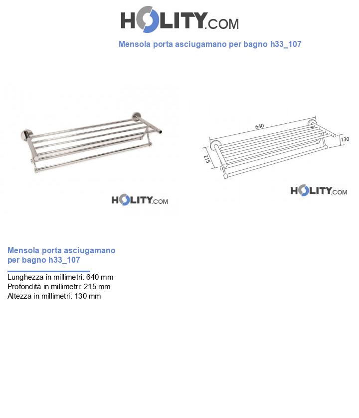 Mensola porta asciugamano per bagno h33_107