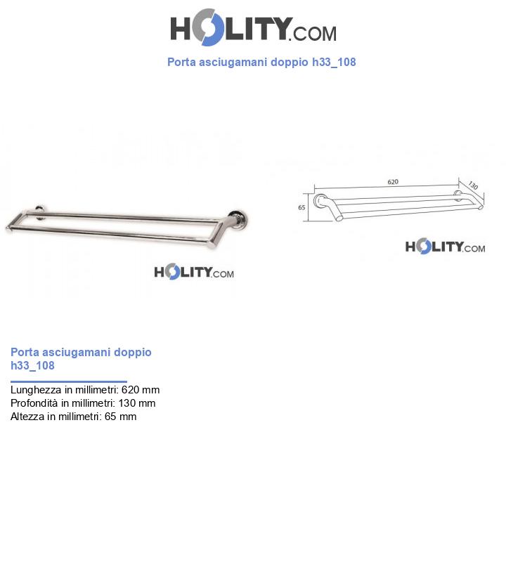 Porta asciugamani doppio h33_108