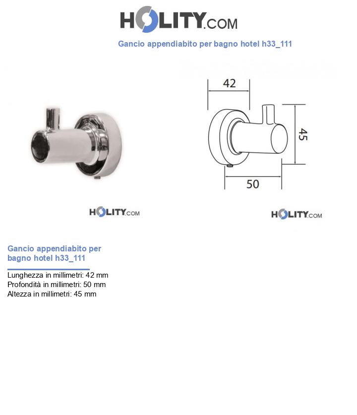 Gancio appendiabito per bagno hotel h33_111