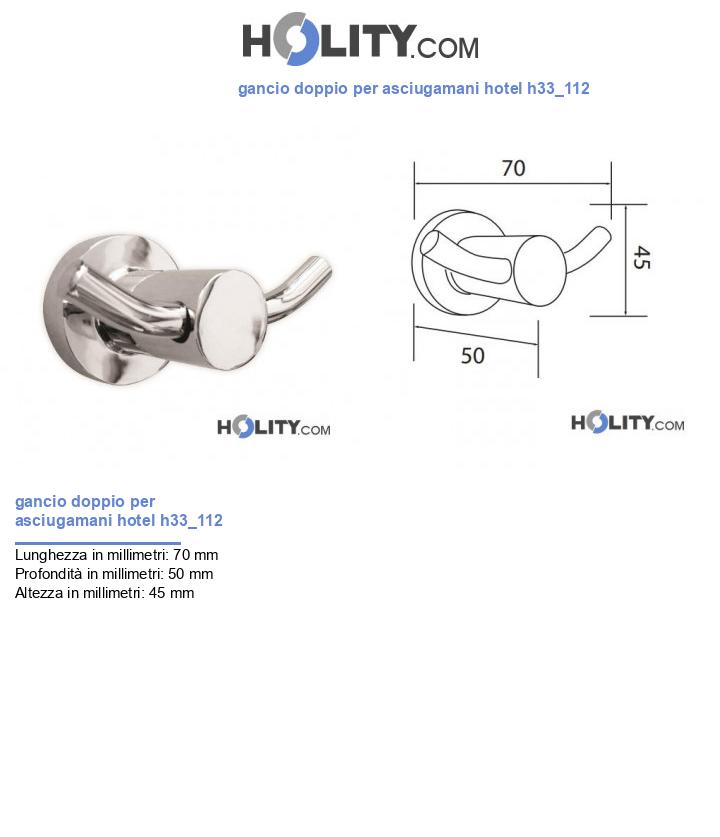 gancio doppio per asciugamani hotel h33_112
