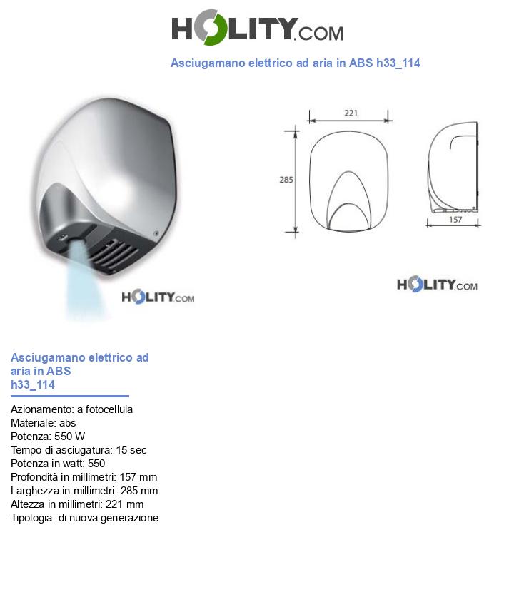 Asciugamano elettrico ad aria in ABS h33_114