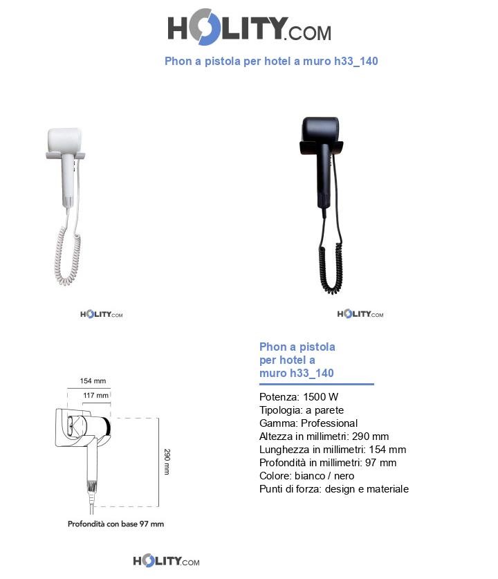 Phon a pistola per hotel a muro h33_140