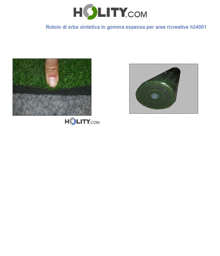 Rotolo di erba sintetica in gomma espansa per aree ricreative h34001