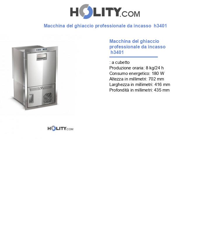 Macchina del ghiaccio professionale da incasso  h3401