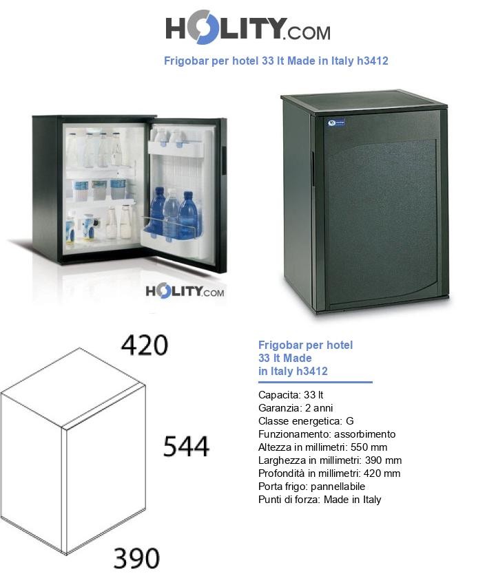 Frigobar per hotel 33 lt Made in Italy h3412
