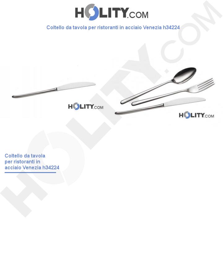 Coltello da tavola per ristoranti in acciaio Venezia h34224