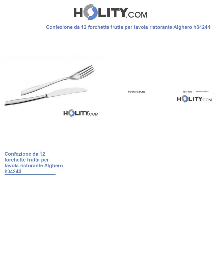 Confezione da 12 forchette frutta per tavola ristorante Alghero h34244