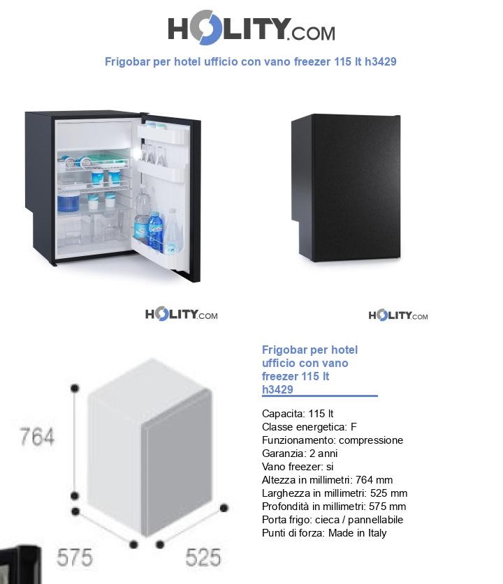 Frigobar per hotel ufficio con vano freezer 115 lt h3429