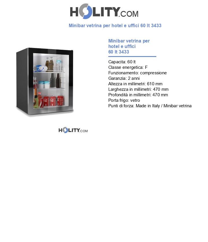 Minibar vetrina per hotel e uffici 60 lt 3433