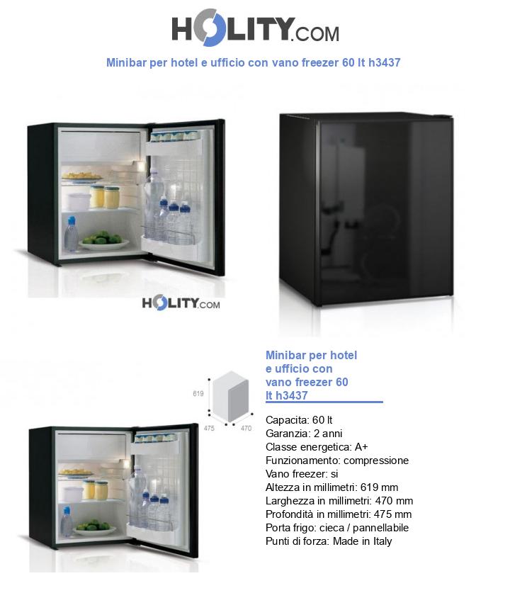 Minibar per hotel e ufficio con vano freezer 60 lt h3437