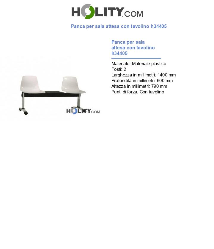 Panca per sala attesa con tavolino h34405