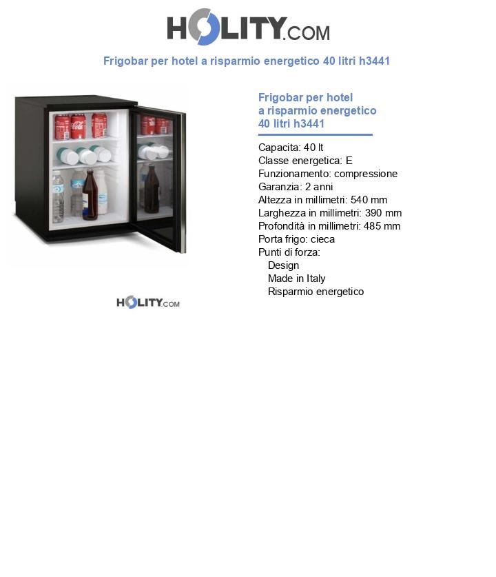 Frigobar per hotel a risparmio energetico 40 litri h3441