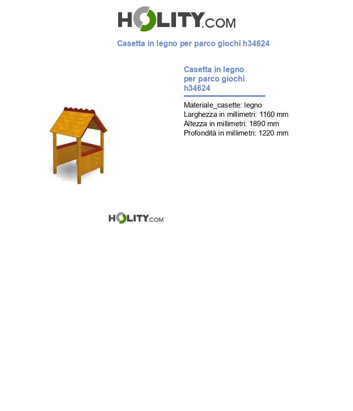 Casetta in legno per parco giochi h34624