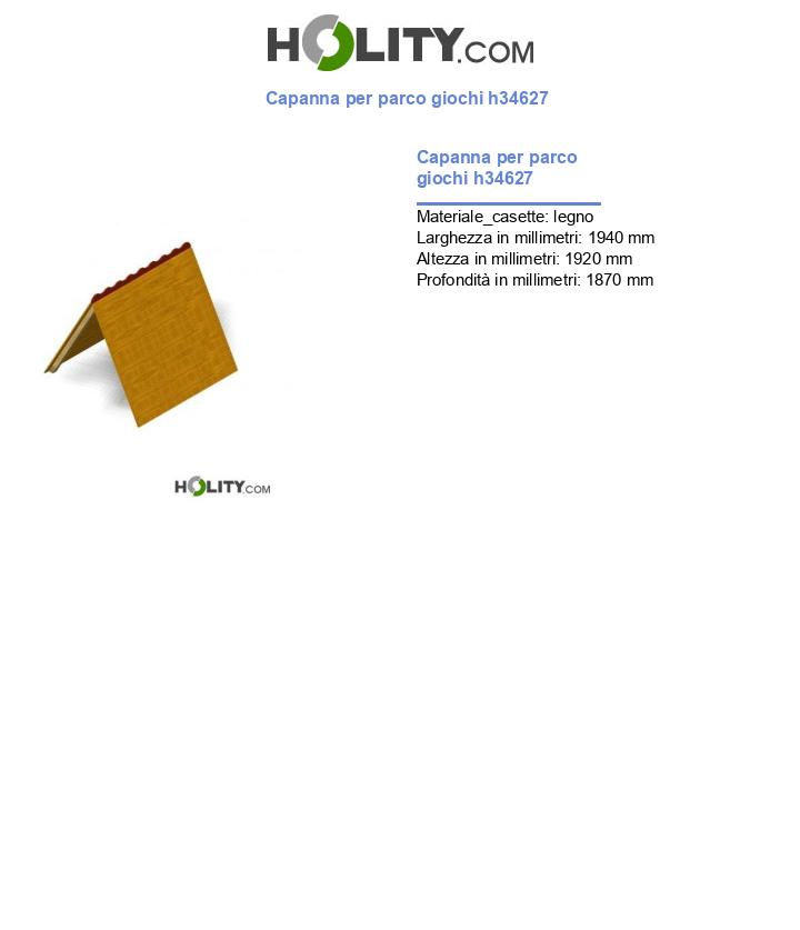 Capanna per parco giochi h34627