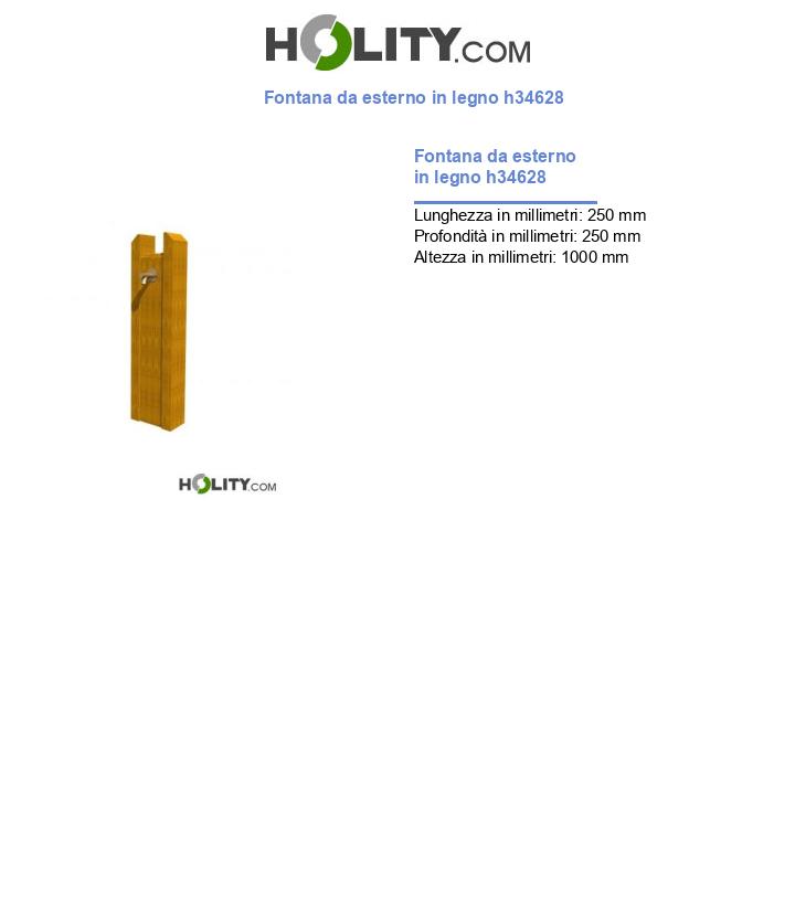 Fontana da esterno in legno h34628
