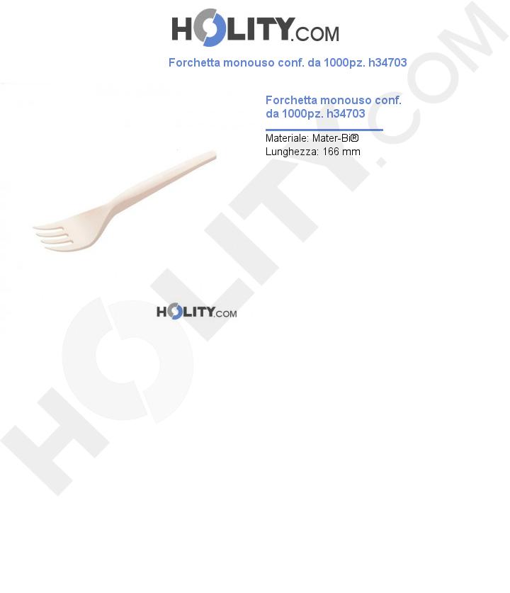 Forchetta monouso conf. da 1000pz. h34703