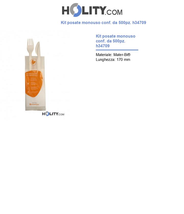 Kit posate monouso conf. da 500pz. h34709