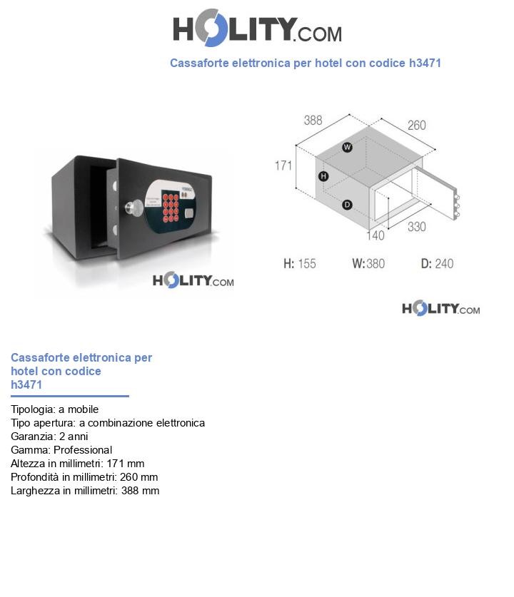 Cassaforte elettronica per hotel con codice h3471
