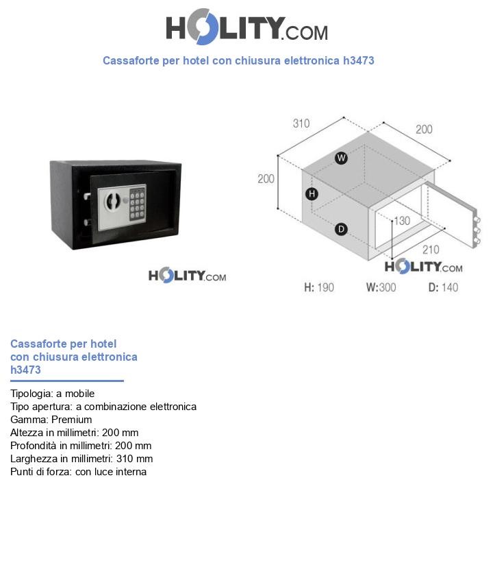 Cassaforte per hotel con chiusura elettronica h3473