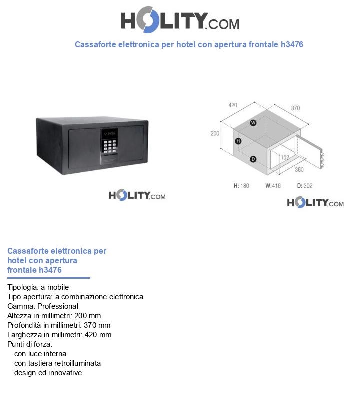 Cassaforte elettronica per hotel con apertura frontale h3476