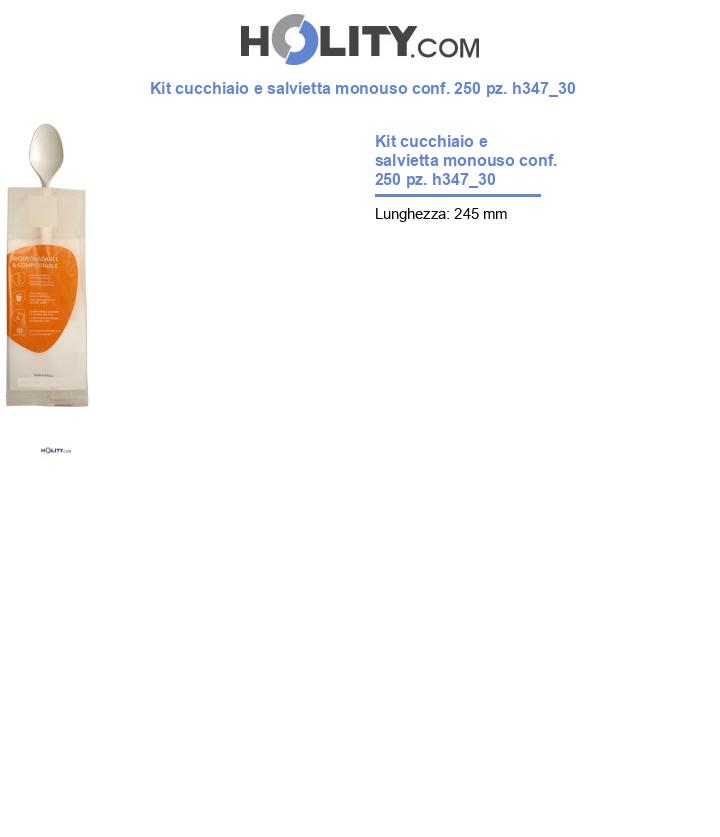 Kit cucchiaio e salvietta monouso conf. 250 pz. h347_30