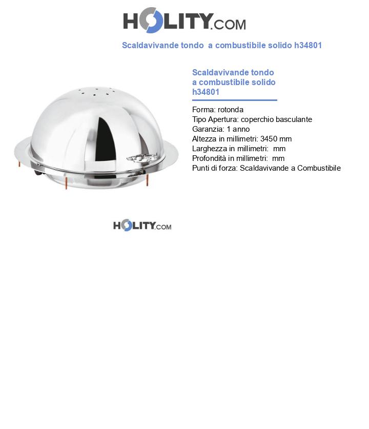Scaldavivande tondo professionale a combustibile solido h34801