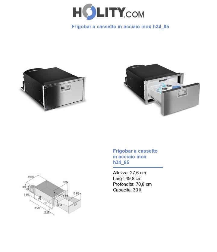Frigobar a cassetto in acciaio inox h34_85