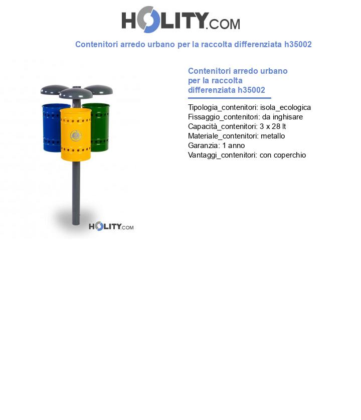 Contenitori arredo urbano per la raccolta differenziata h35002