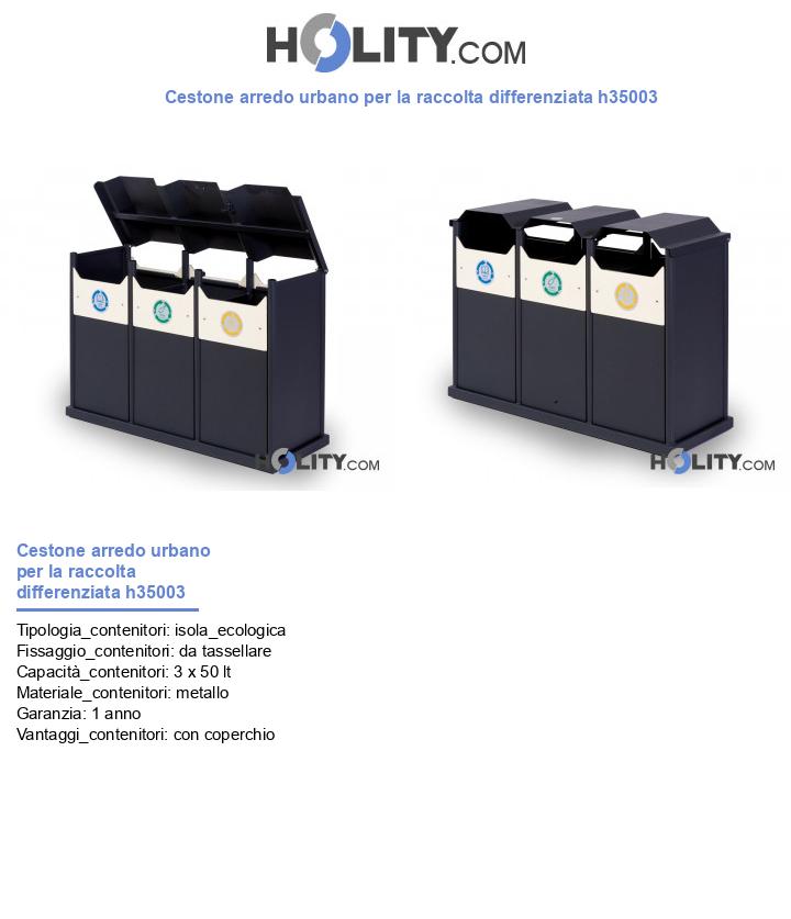 Cestone arredo urbano per la raccolta differenziata h35003
