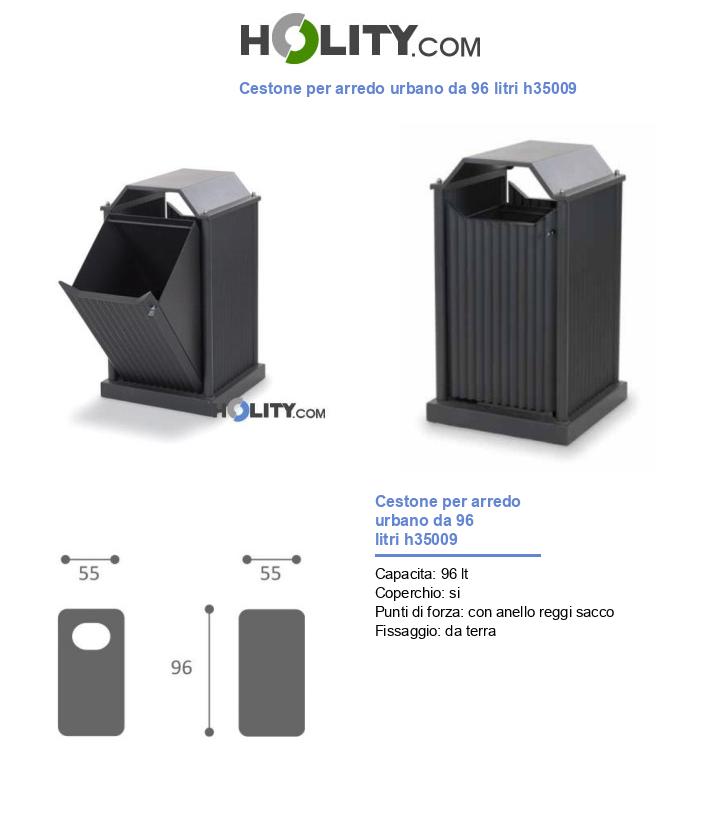 Cestone per arredo urbano da 96 litri h35009