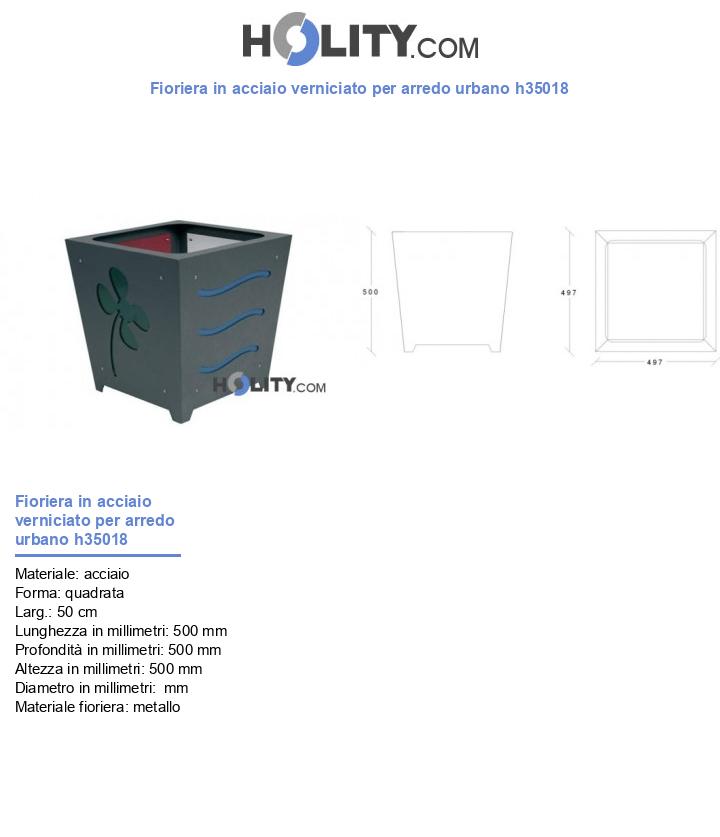 Fioriera in acciaio verniciato per arredo urbano h35018