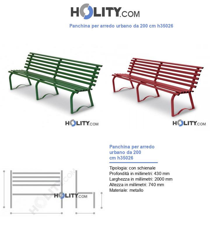 Panchina per arredo urbano da 200 cm h35026