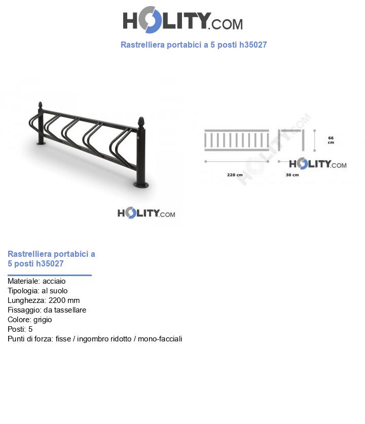Rastrelliera portabici a 5 posti h35027