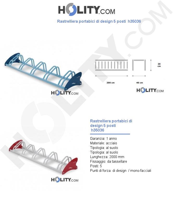 Rastrelliera portabici di design 5 posti h35036
